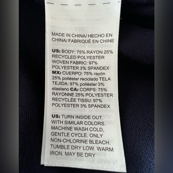 Chico’s Open Front Knit Cardigan With Contrasting Waterfall Details- Size 2 (L) - Picture 5 of 5